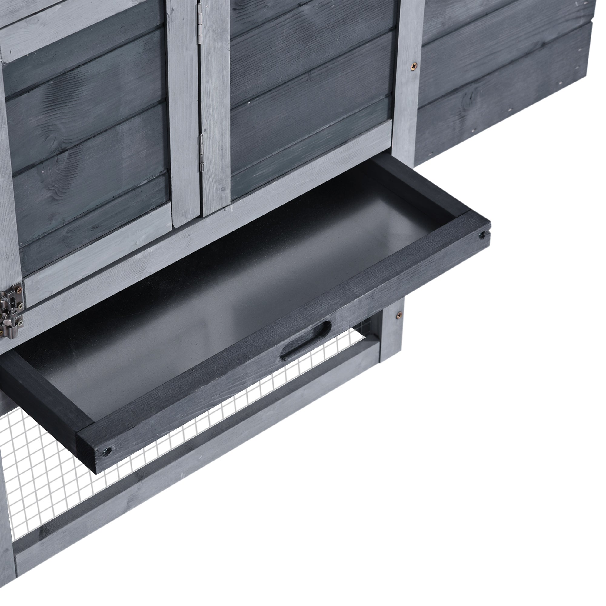 PawHut Small Chicken Coop with Run Hen House Poultry Nesting Box Grey