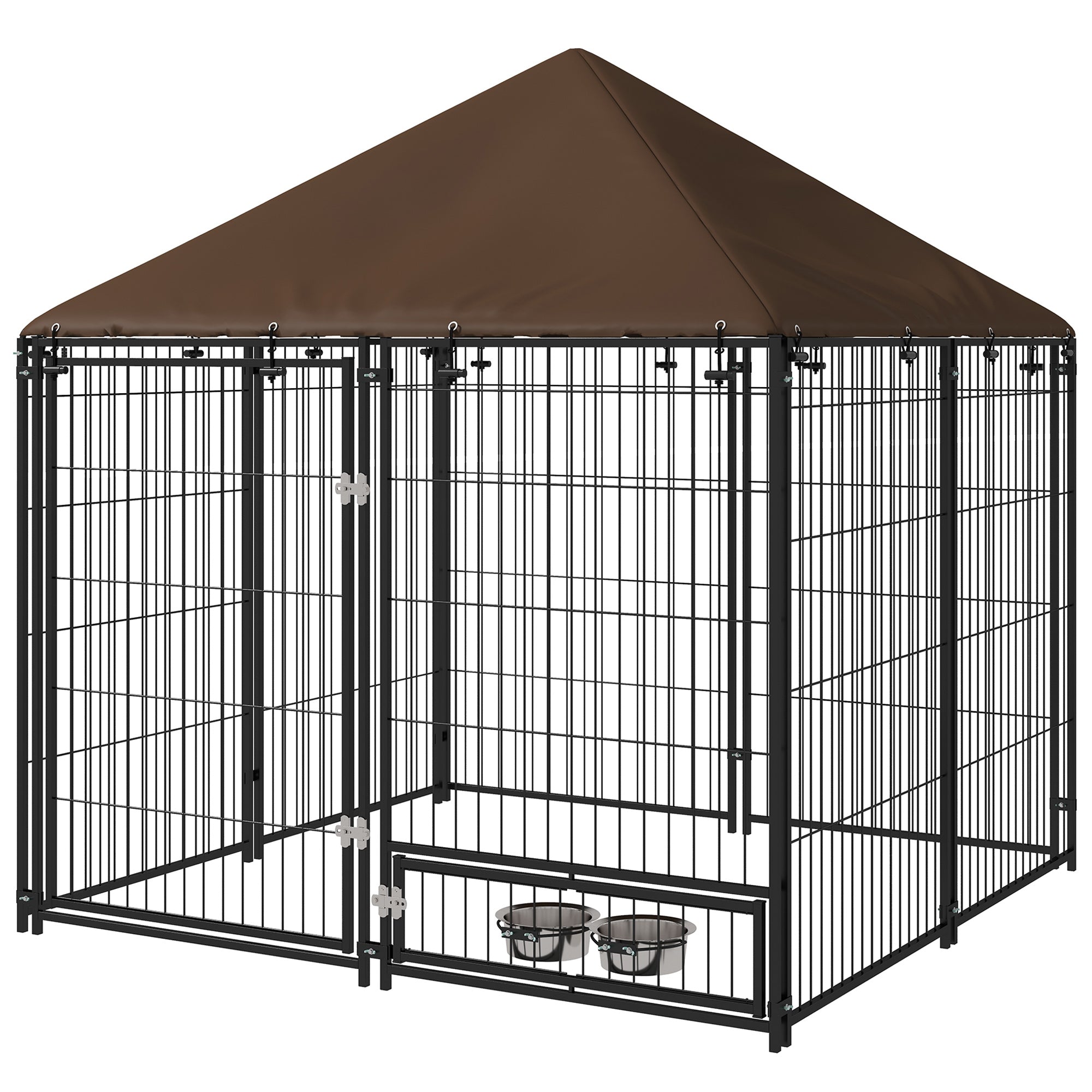 PawHut Outdoor Dog Kennel Play Pen with Canopy 211x141x151cm