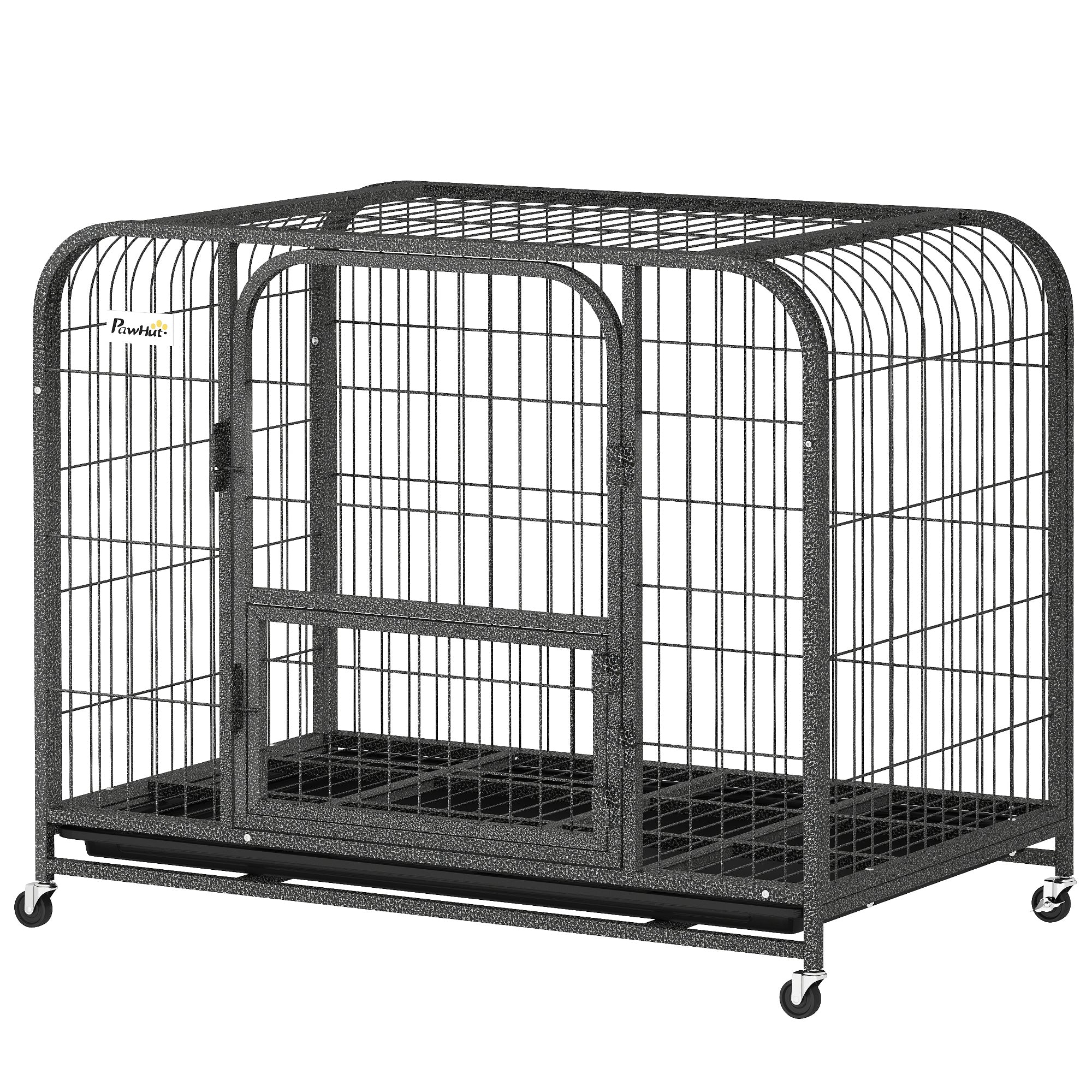 PawHut Heavy Duty Dog Crate 93x58x76cm Black