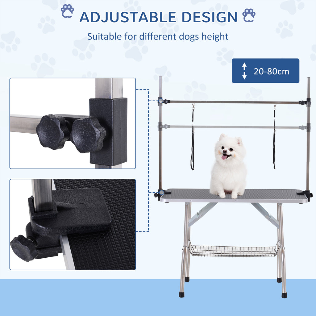 PawHut Dog Grooming Table Adjustable Height 107x60x170cm Black