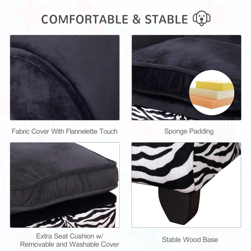 PawHut Dog Sofa Bed, Cat Sofa with Hidden Under Seat Storage,