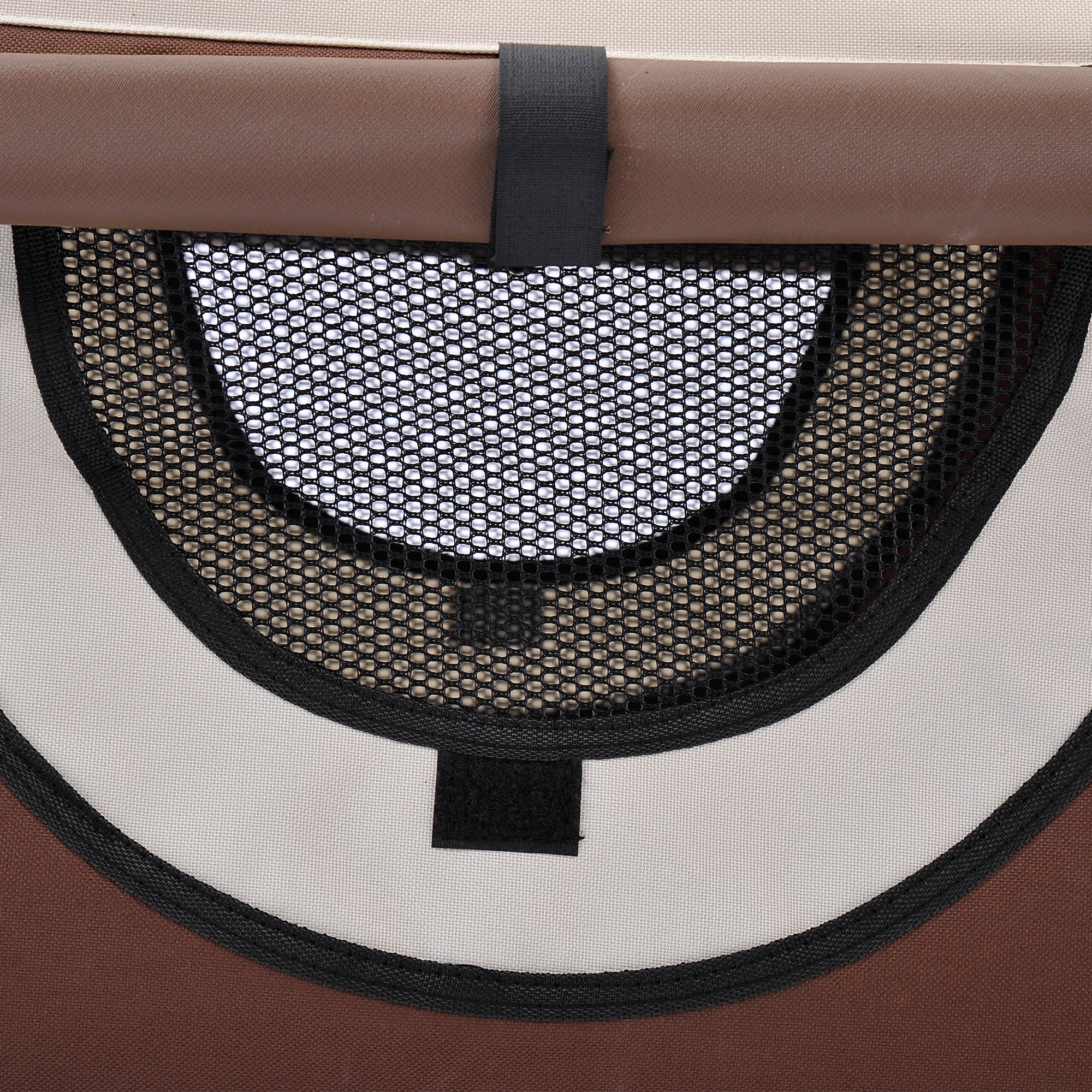 PawHut Soft Sided Pet Carrier Folding Dog Crate Travel Cage Brown