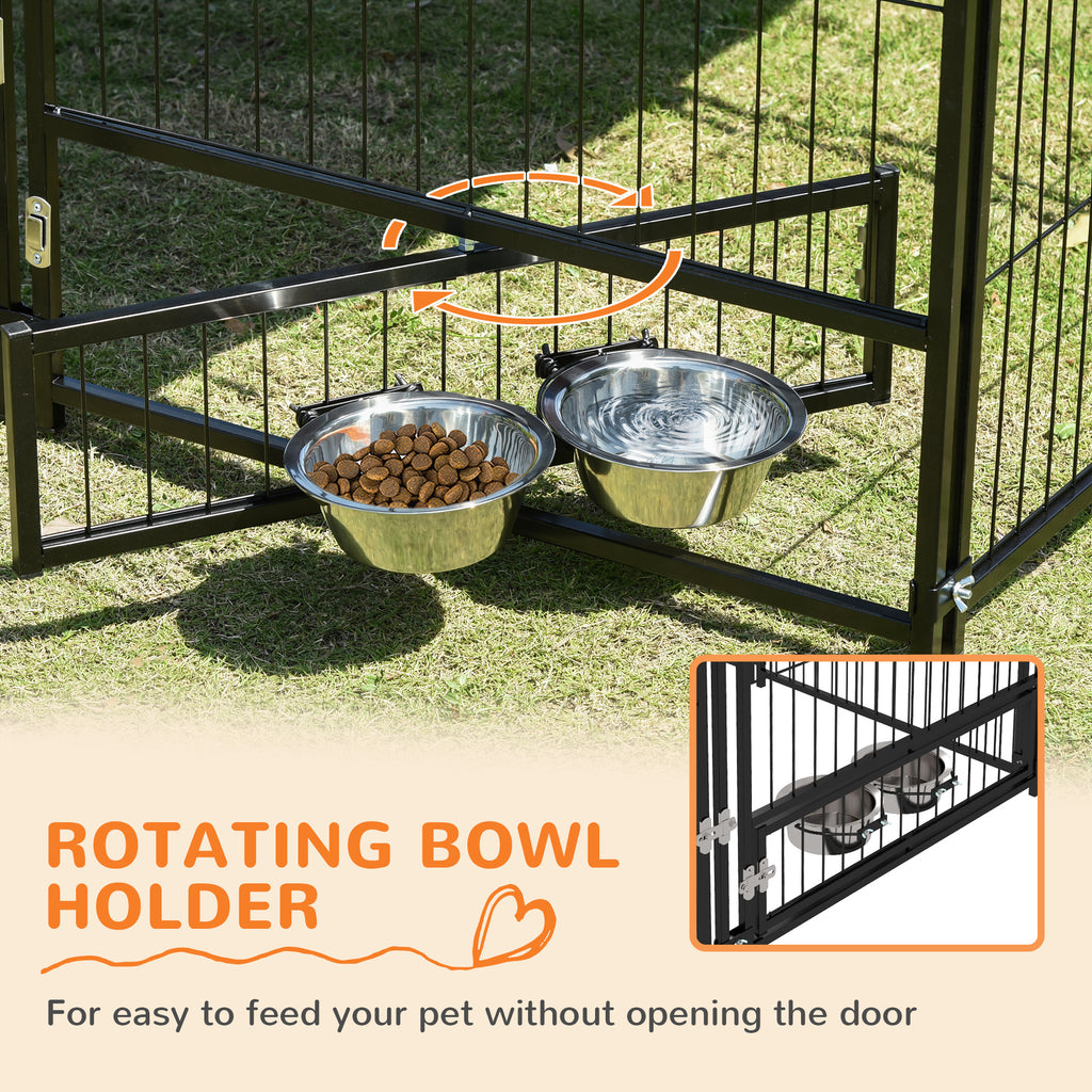 PawHut Outdoor Dog Kennel Play Pen with Canopy 211x141x151cm