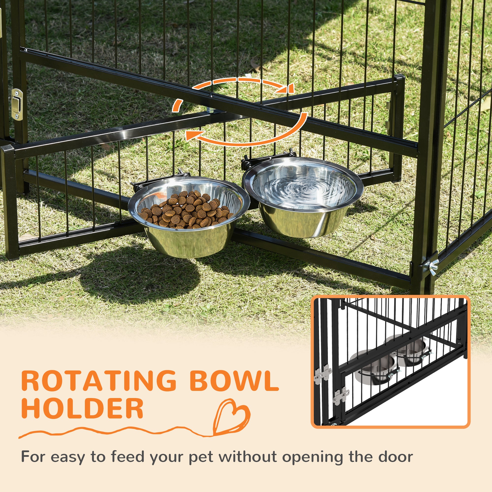 PawHut Outdoor Dog Kennel Play Pen with Canopy 211x141x151cm