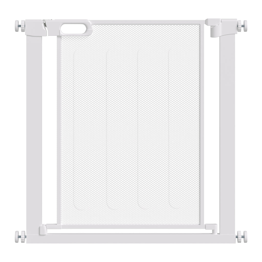 PawHut Auto Close Dog Safety Gate for Hallways Staircases 75-82cm White
