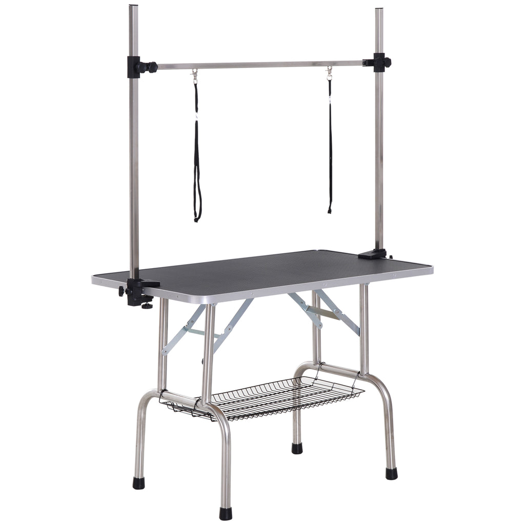 PawHut Dog Grooming Table Adjustable Height 107x60x170cm Black