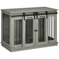 PawHut Dog Crate Furniture with Divider 120x60x88.5cm Grey
