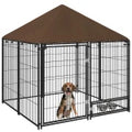 PawHut Outdoor Dog Kennel Play Pen with Canopy 211x141x151cm