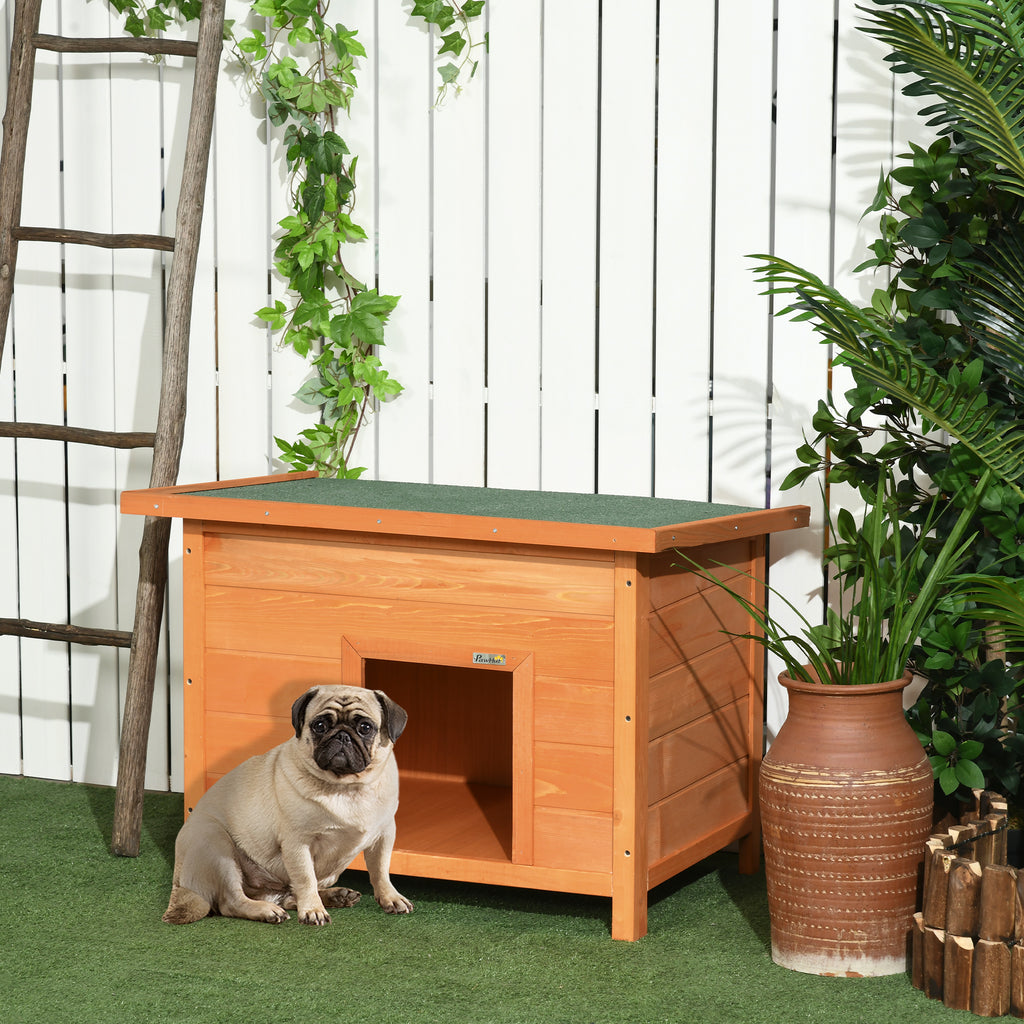 PawHut Wooden Dog House Water-resistant Elevated Pet House 82x58x58cm