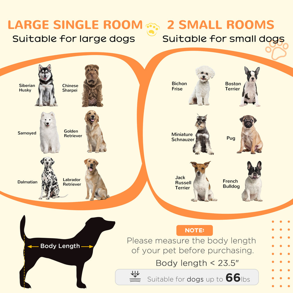 PawHut Dog Crate Furniture with Divider 120x60x88.5cm Grey