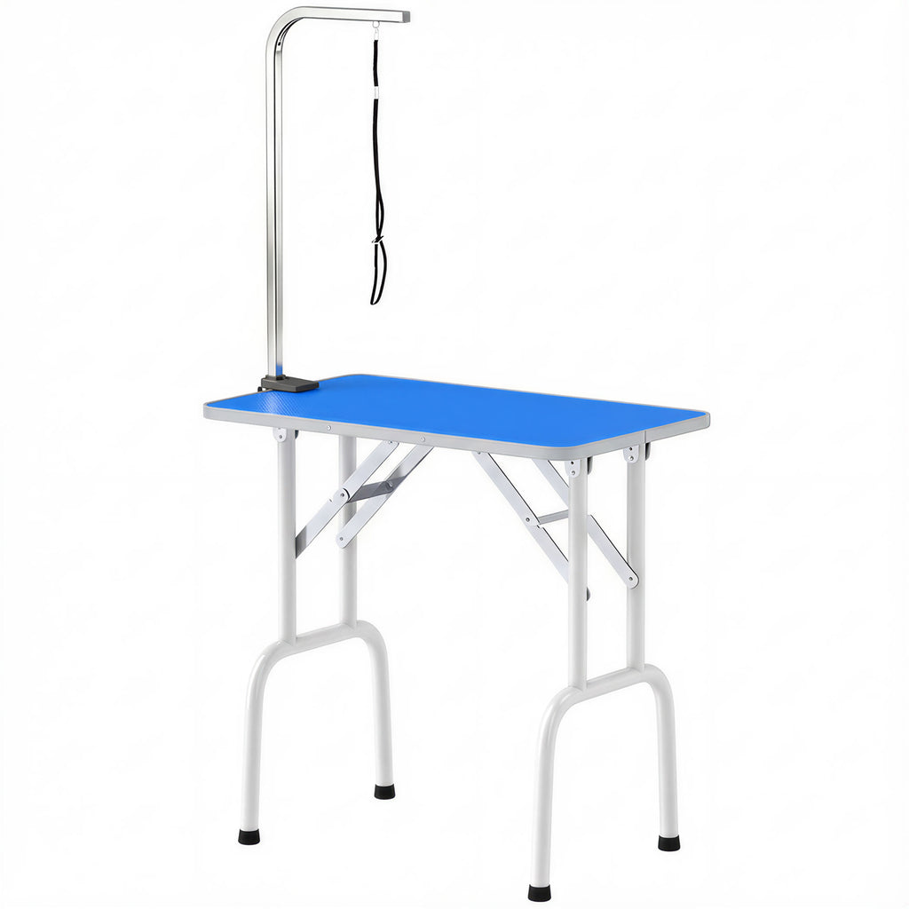 PawHut Foldable Dog Grooming Table with Adjustable Arm 81x48.5x80cm Blue