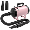 PawHut 2200W Dog Hair Dryer with Adjustable Temperature & Velocity, 3 Nozzles, Pink