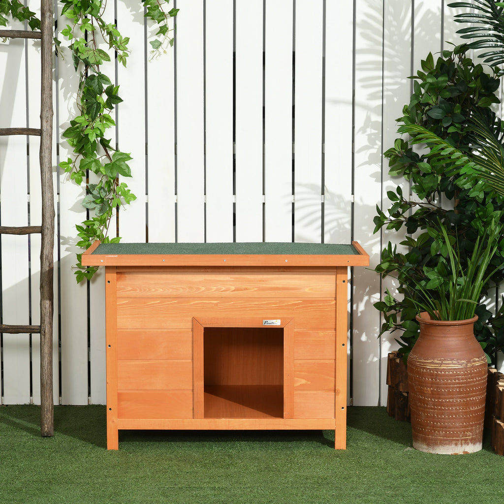 PawHut Wooden Dog House Water-resistant Elevated Pet House 82x58x58cm