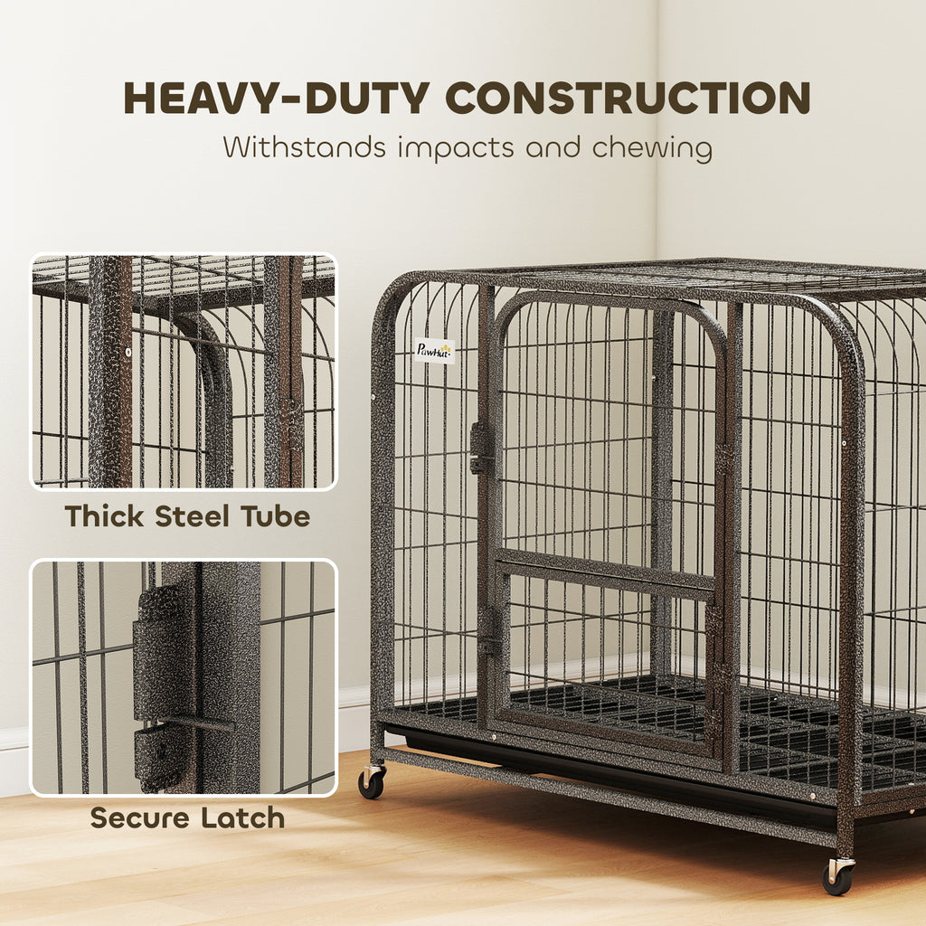 PawHut Heavy Duty Dog Crate 93x58x76cm Black