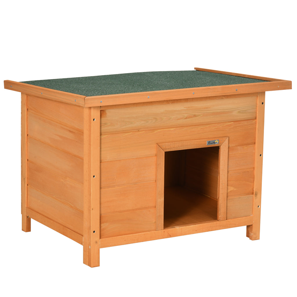 PawHut Wooden Dog House Water-resistant Elevated Pet House 82x58x58cm