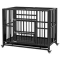 PawHut Heavy Duty Dog Crate Foldable Steel Black 94x58x78cm