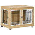 PawHut Dog Cage with Washable Cushion 90x58x65cm Natural Black White