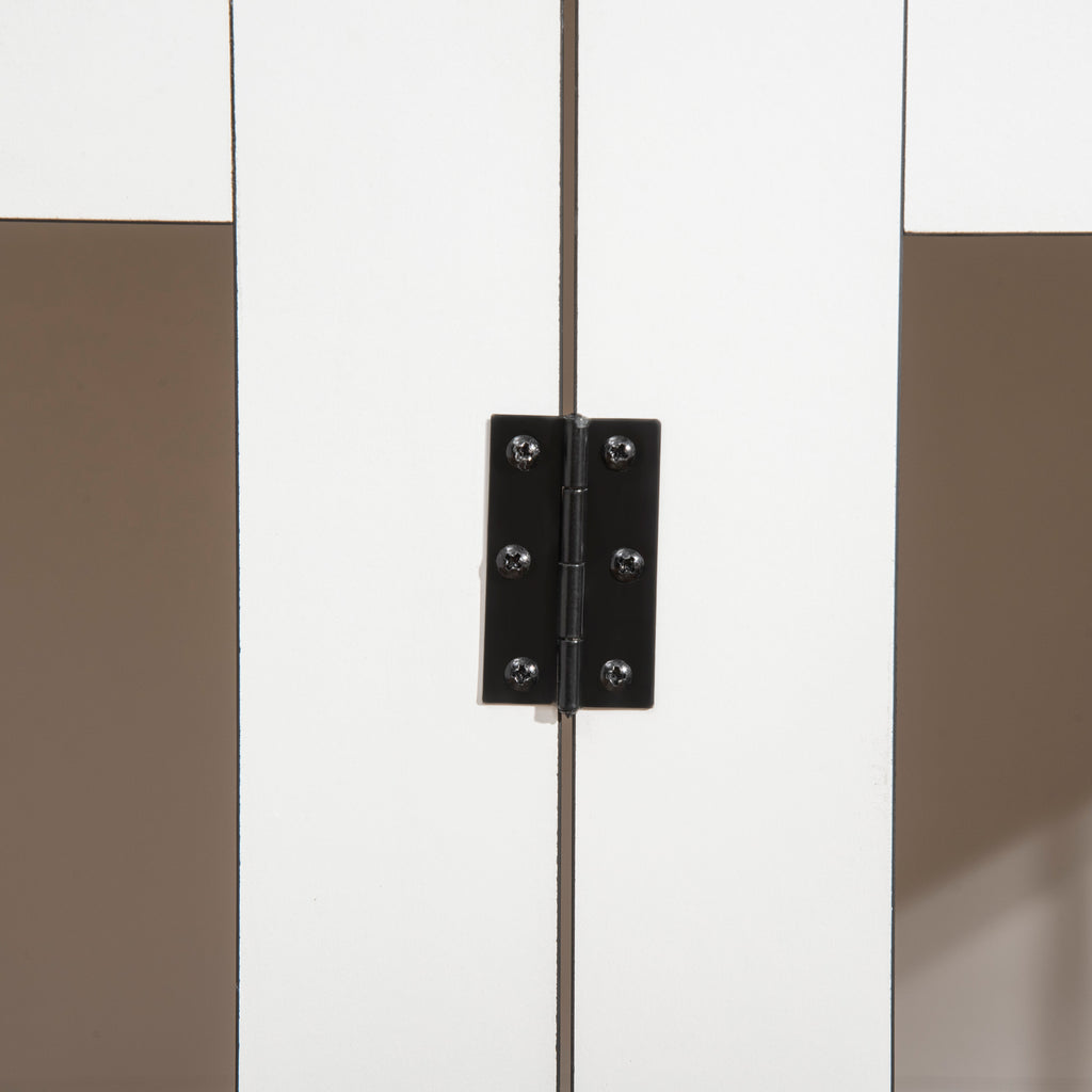 PawHut Dog Crate 1 Door Dark Walnut White 106x60x76cm