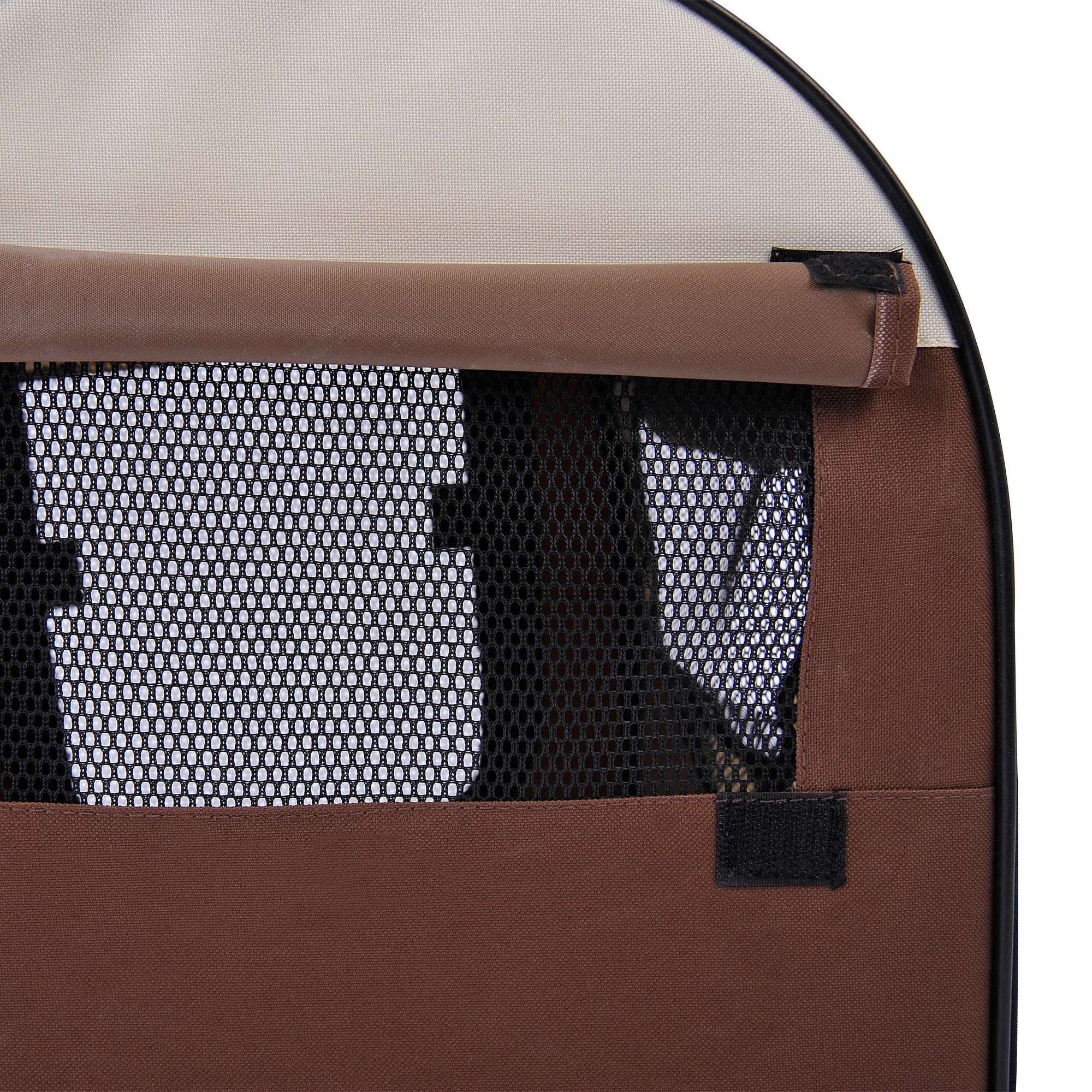 PawHut Soft Sided Pet Carrier Folding Dog Crate Travel Cage Brown