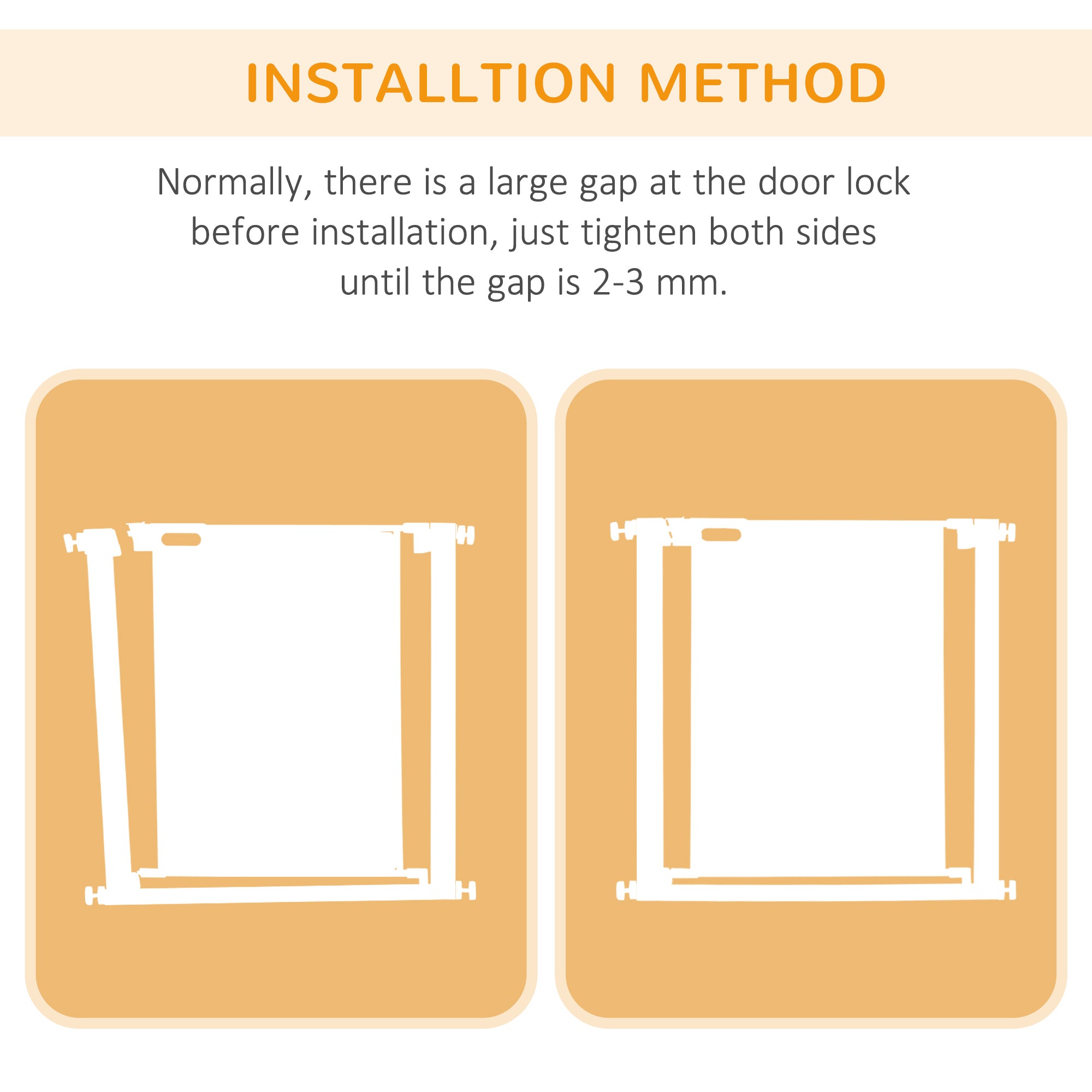 PawHut Auto Close Dog Safety Gate for Hallways Staircases 75-82cm White