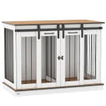 PawHut Dog Crate Furniture Double Door with Divider 120x60x88.5cm Oak