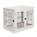 PawHut Wooden Dog Cage Pet Crate Double Door Small Animal with Tabletop 66cm Black