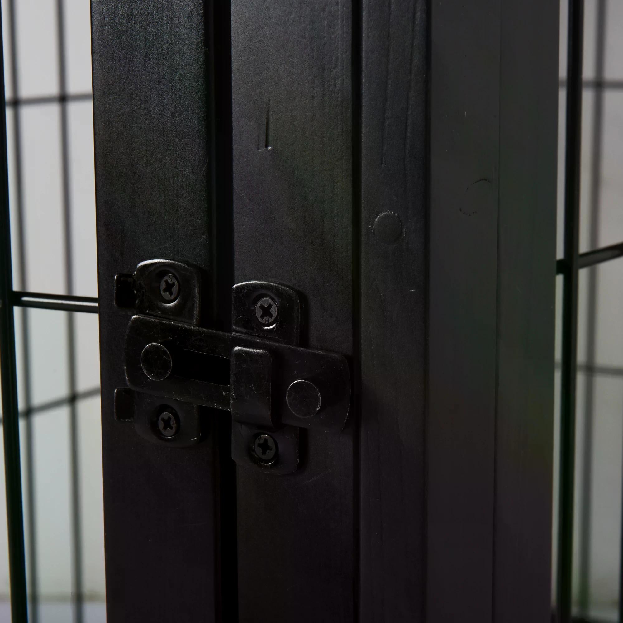 PawHut Wooden Dog Cage Pet Crate Double Door Small Animal with Tabletop 66cm Black